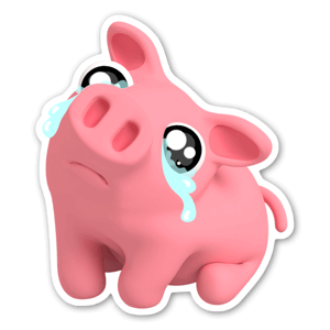 Sticker Rosa le cochon, triste