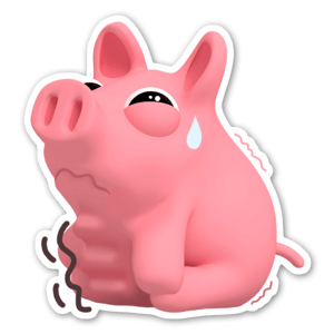 Sticker Rosa le cochon a faim