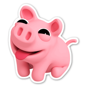 Sticker Rosa le cochon, bonjour !