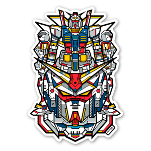 Sticker illustration inspirée de Gundam