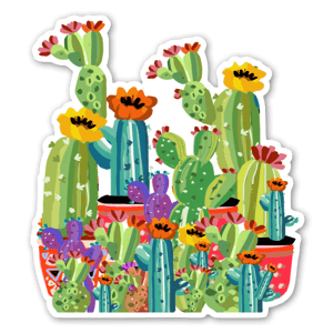 Sticker jardin de cactus