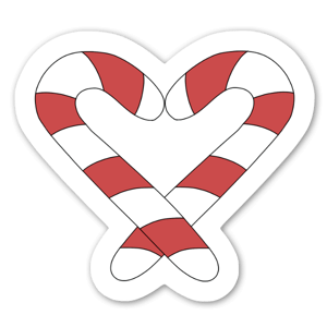 Sticker sucre d'orge en forme de coeur