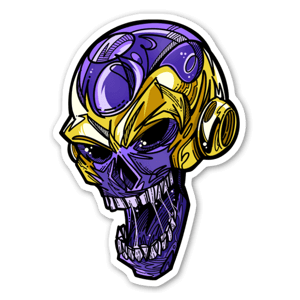 Golden Frieza (DragonBall Z), skull version, designed by Matt Ketmo