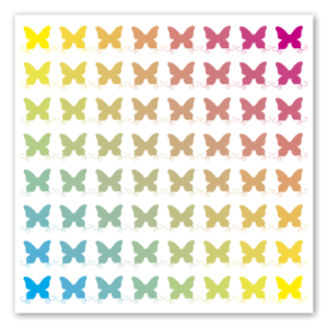 Stickers de papillons aux couleurs de l'arc-en-ciel.