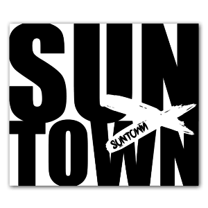 Sticker avec le texte ''suntown''.