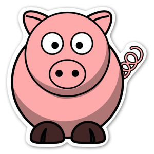 Petit cochon mignon pour stickers tendance.