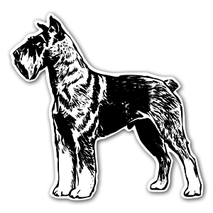 Stickers grand chien en noir et blanc.