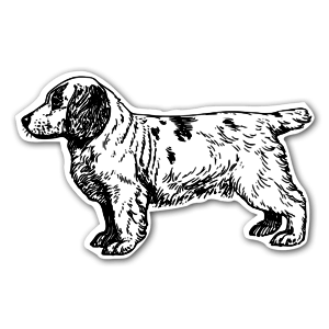 Stickers petit chien mignon en noir et blanc.