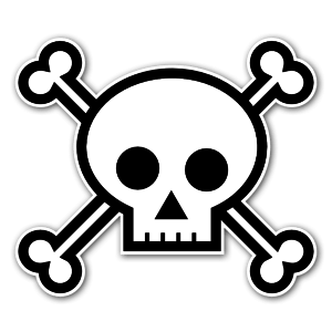 Stickers tête de mort pour enfants pirates.