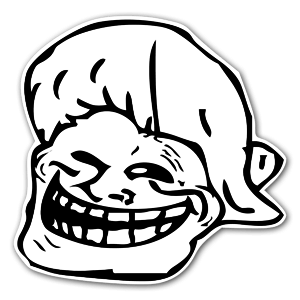 Stickers du rage face classique qui sourit de toutes ses dents. 