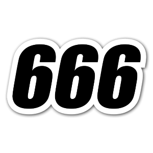 Sticker avec le nombre 666.