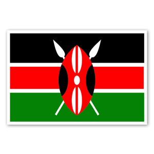 Stickers du drapeau national du Kenya.