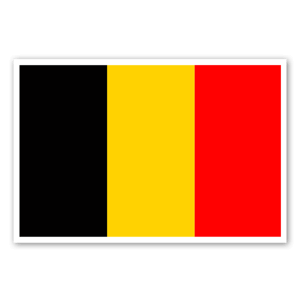 Stickers du drapeau de la Belgique pour amateurs de frites et de bonne bière.