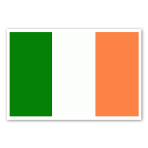 Drapeau tricolore de l'Irlande en stickers. 