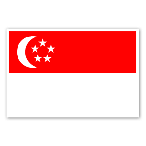 Stickers du drapeau national de Singapour. 