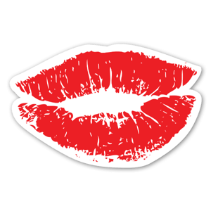 Stickers bouche rouge pour faire un bisou en passant.