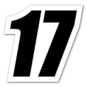 Sticker avec le nombre 17 en noir.