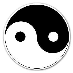 Symbole du Yin et du Yang pour des stickers équilibrés.