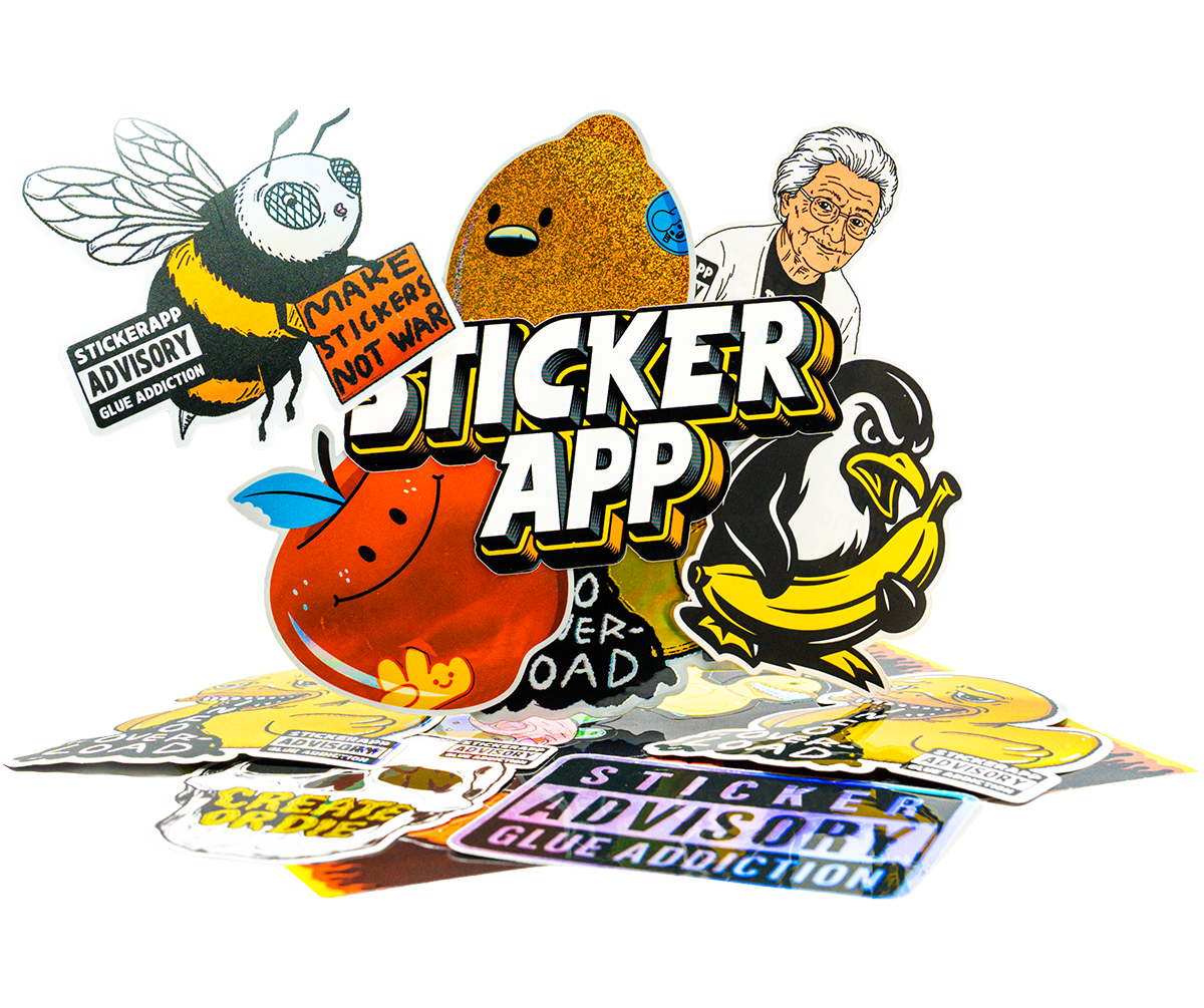 A collection of colorful stickers