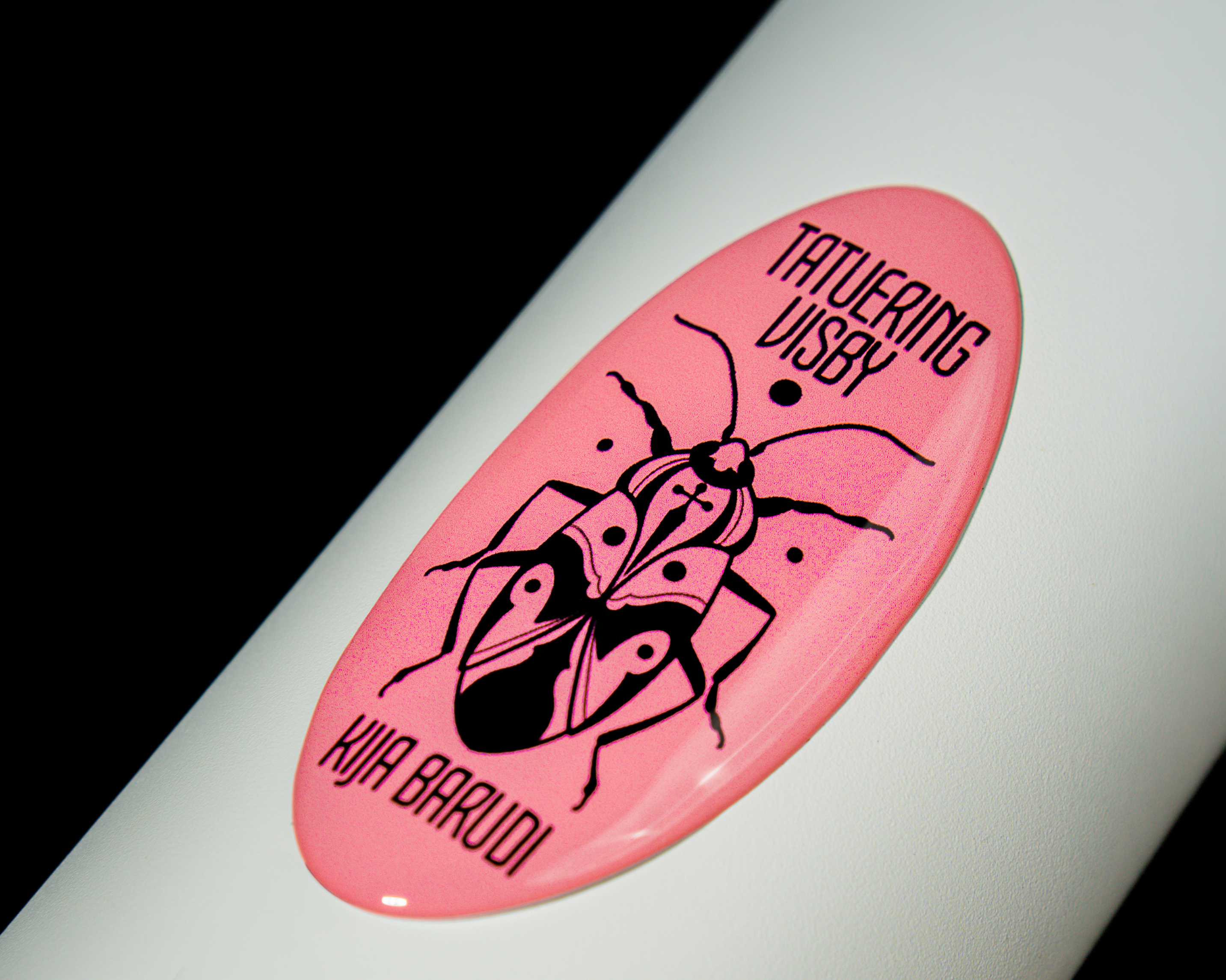 Epoxy sticker with tattoo shop motif