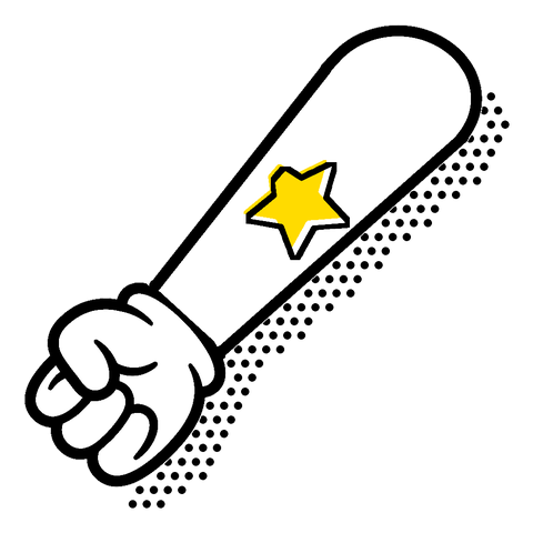 Bras avec un tatouage temporaire étoile jaune, icône des tatouages temporaires